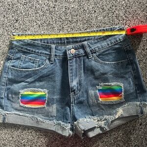 Women’s Jean shorts Pride Rainbow NWOT